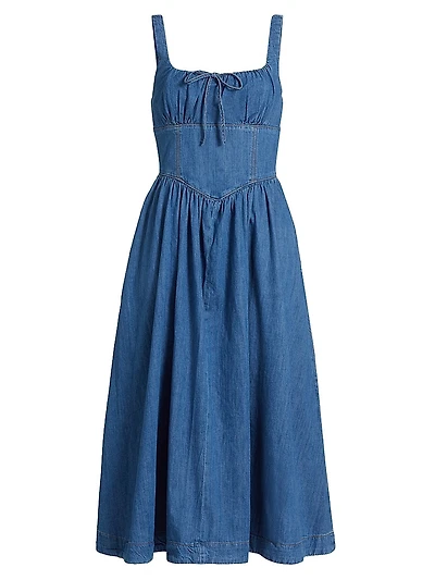Balia Denim Fit & Flare Midi-Dress