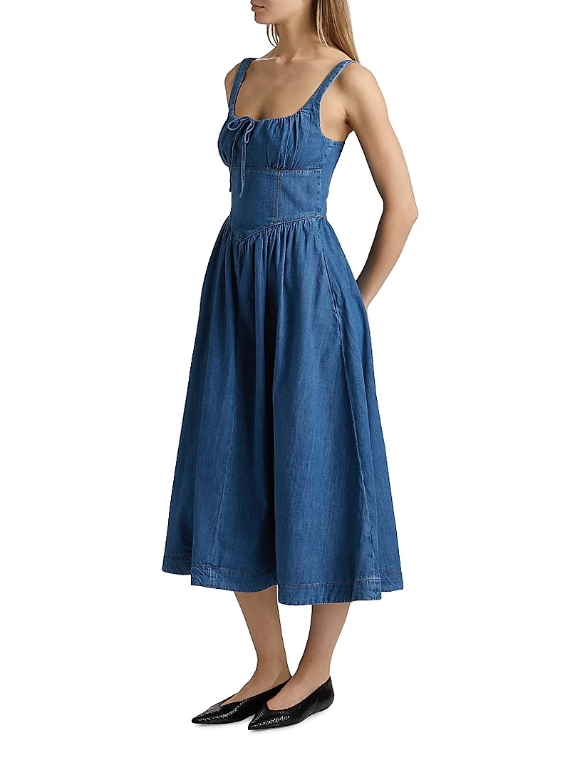 Balia Denim Fit & Flare Midi-Dress