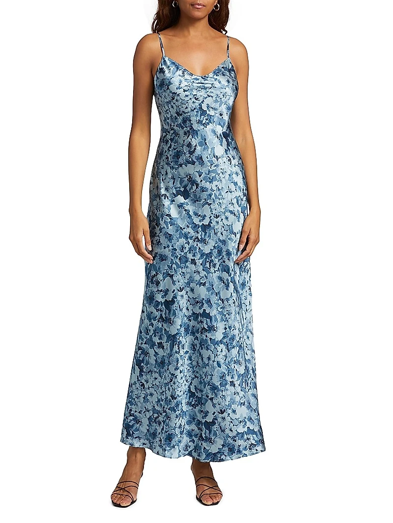 Parma Floral Silk Maxi Slipdress