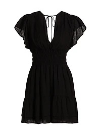 Kimora Flutter-Sleeve Minidress