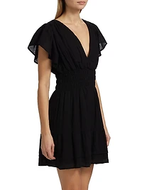 Kimora Flutter-Sleeve Minidress