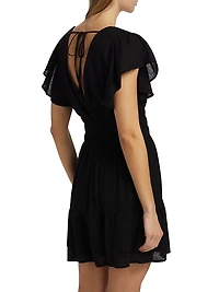Kimora Flutter-Sleeve Minidress