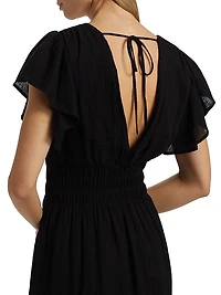 Kimora Flutter-Sleeve Minidress