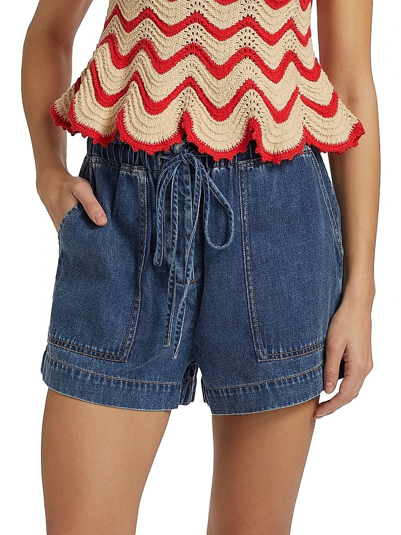 Foster Drawstring Denim Shorts