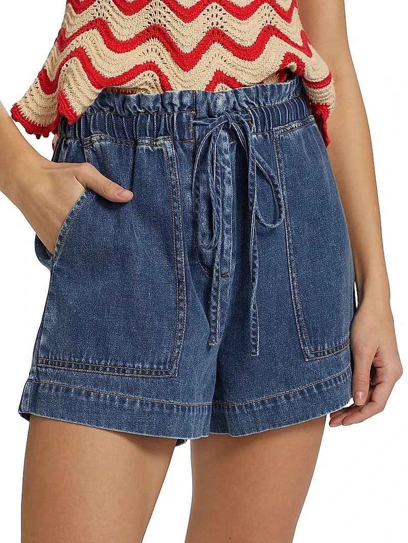 Foster Drawstring Denim Shorts