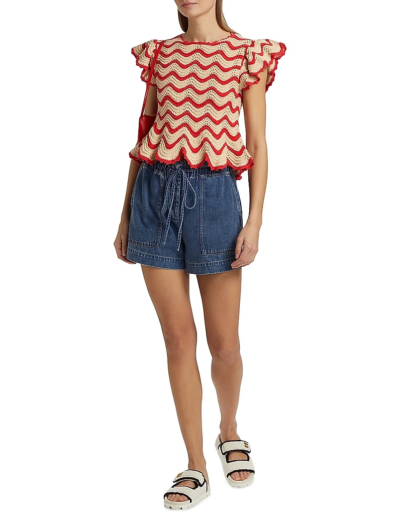 Foster Drawstring Denim Shorts