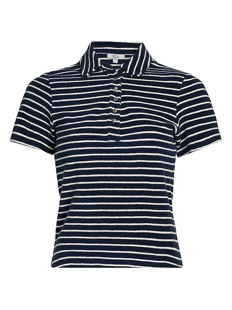 Naveli Striped Cotton Polo Shirt