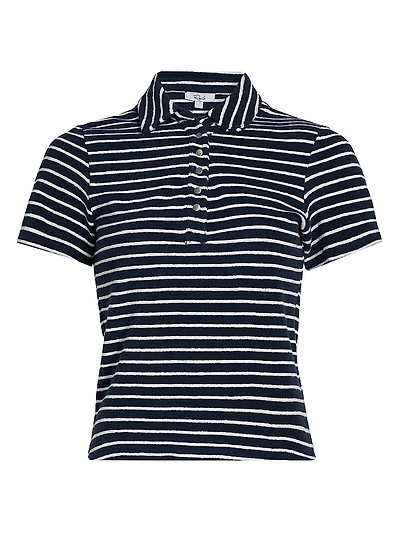 Naveli Striped Cotton Polo Shirt