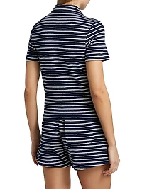 Naveli Striped Cotton Polo Shirt