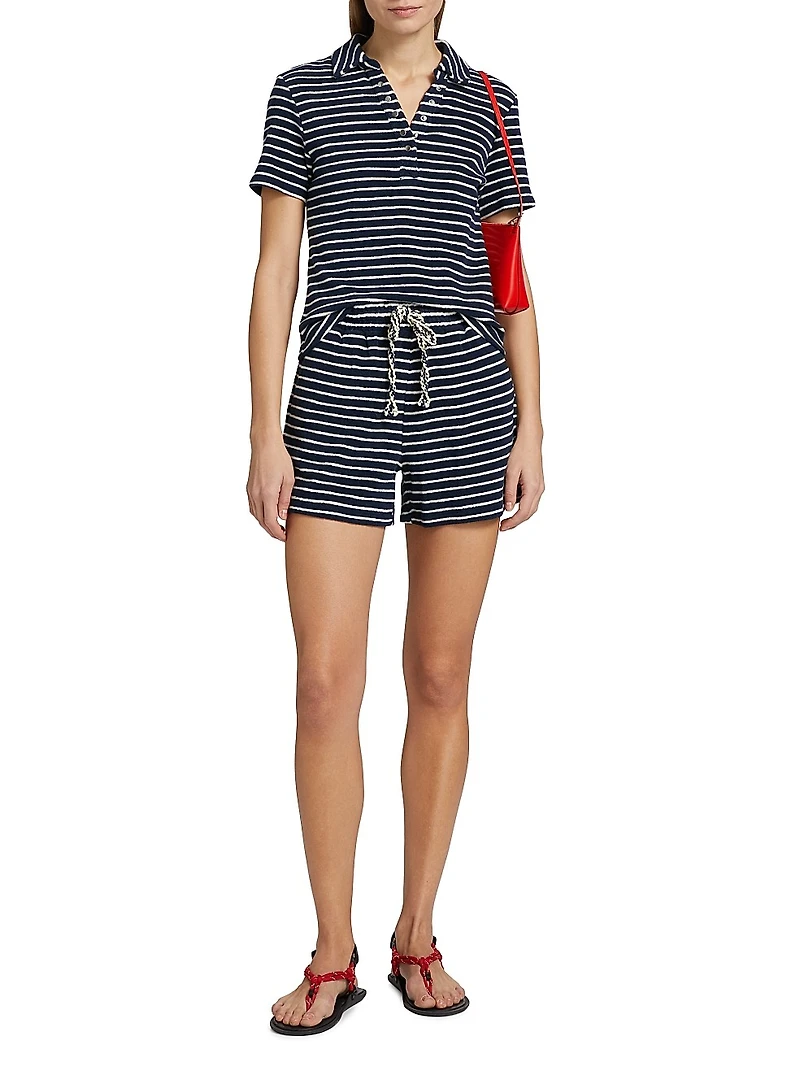 Naveli Striped Cotton Polo Shirt