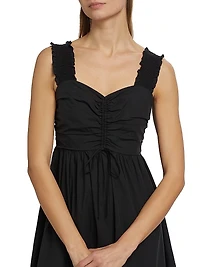 Irisa Cotton Poplin Sweetheart A-Line Midi-Dress