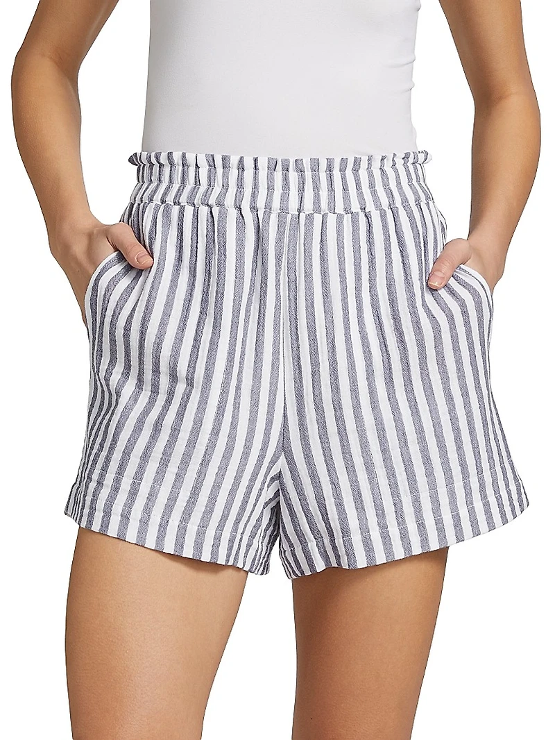 Leighton Striped Cotton Shorts