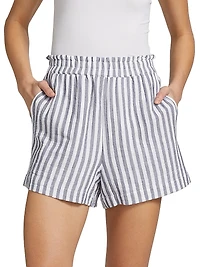 Leighton Striped Cotton Shorts