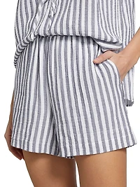 Leighton Striped Cotton Shorts