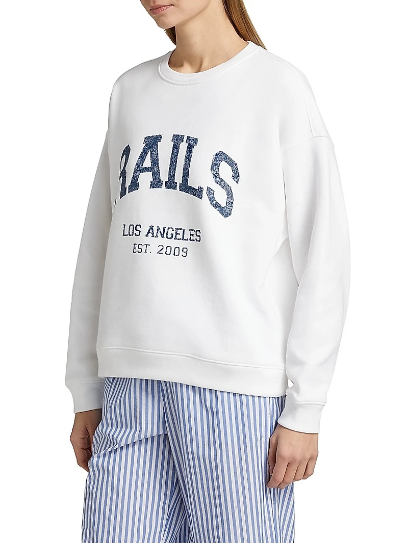 Anniversary Logo Cotton Crewneck Sweatshirt