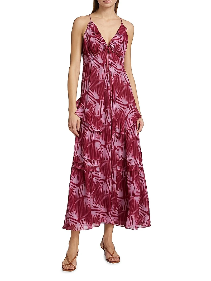 Boa Abstract Chiffon Midi-Dress
