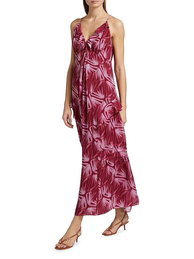 Boa Abstract Chiffon Midi-Dress