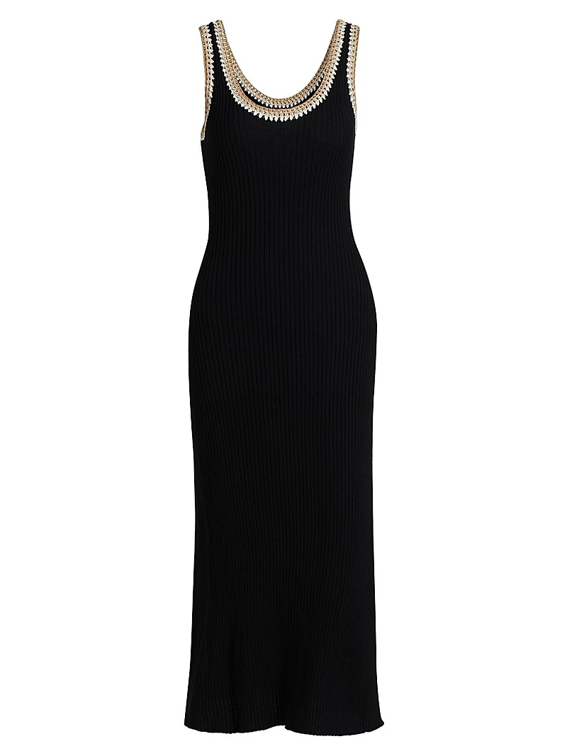 Colleen Cotton Sleeveless Knit Midi-Dress