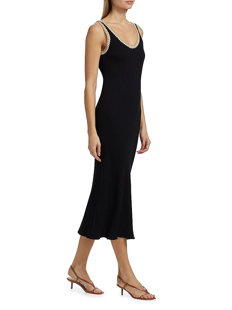 Colleen Cotton Sleeveless Knit Midi-Dress
