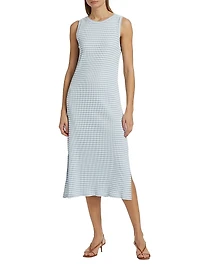 Striped Stretch Cotton Tank Midi-Dress