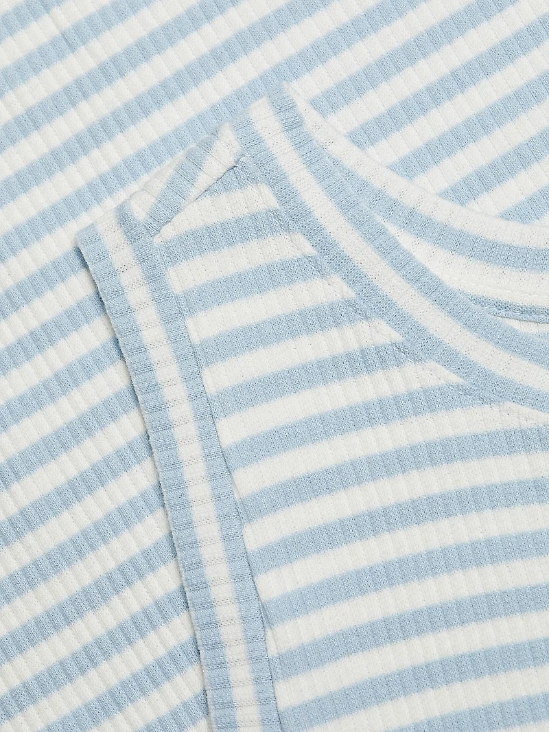 Striped Stretch Cotton Tank Midi-Dress