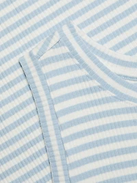 Striped Stretch Cotton Tank Midi-Dress