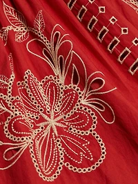 Fawn Embroidered Cotton Midi-Dress