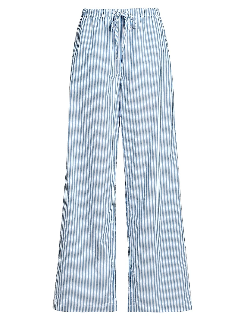 Emmie Striped Cotton Wide-Leg Pants