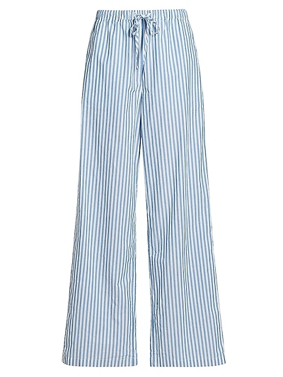 Emmie Striped Cotton Wide-Leg Pants