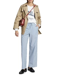 Emmie Striped Cotton Wide-Leg Pants