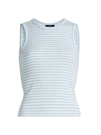 Striped Stretch Cotton Racer Tank