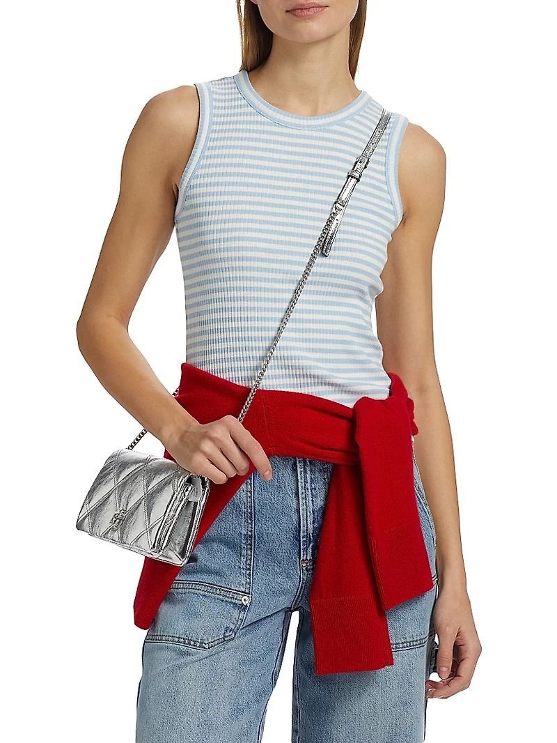 Striped Stretch Cotton Racer Tank