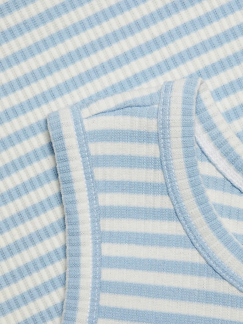 Striped Stretch Cotton Racer Tank