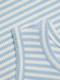 Striped Stretch Cotton Racer Tank