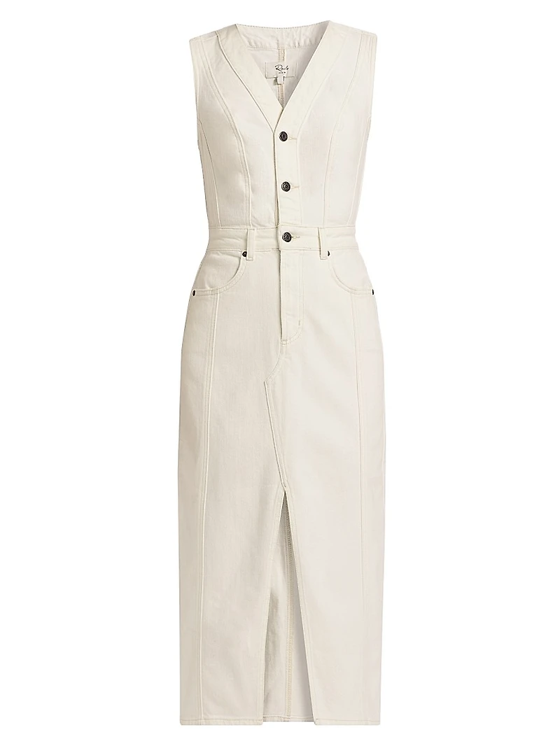 Westwood Stretch Denim Sleeveless Midi-Dress