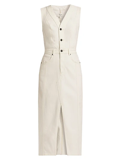 Westwood Stretch Denim Sleeveless Midi-Dress