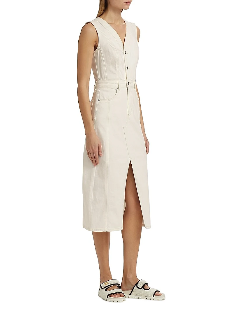 Westwood Stretch Denim Sleeveless Midi-Dress