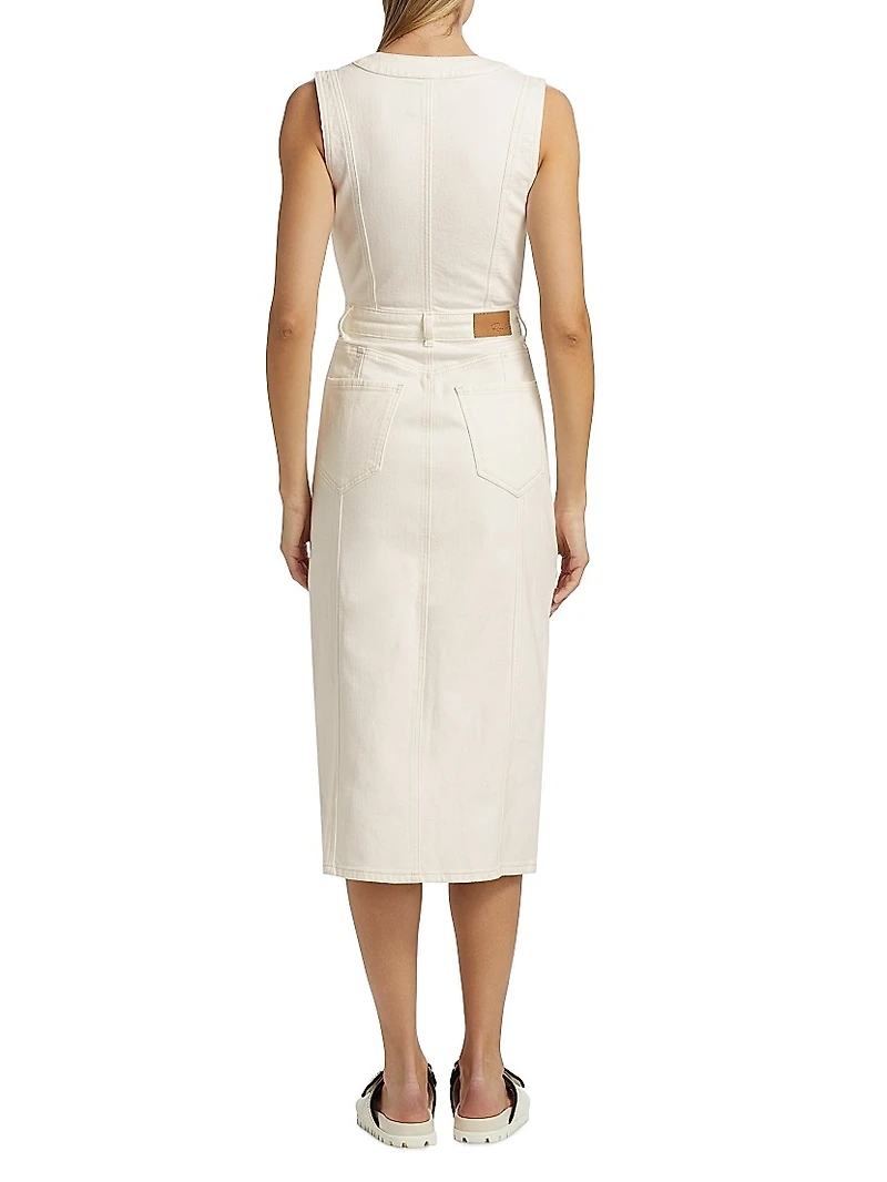 Westwood Stretch Denim Sleeveless Midi-Dress
