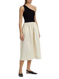 Anita Colorblocked One-Shoulder Midi-Dress