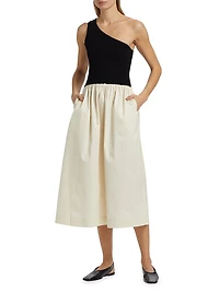 Anita Colorblocked One-Shoulder Midi-Dress