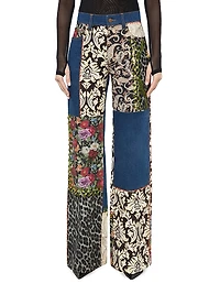 Weezy Mixed-Media Straight-Leg Jeans