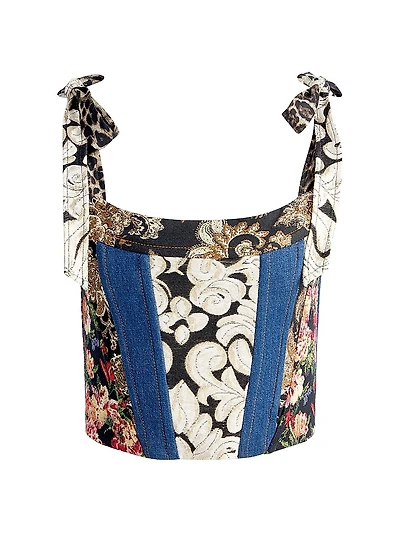 Clara Bow Strap Paneled Bustier Top