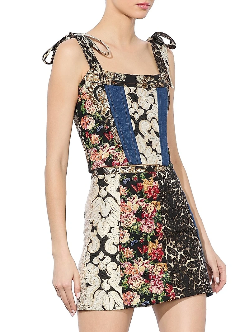 Clara Bow Strap Paneled Bustier Top