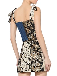Clara Bow Strap Paneled Bustier Top
