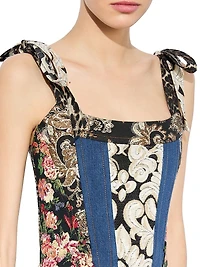Clara Bow Strap Paneled Bustier Top
