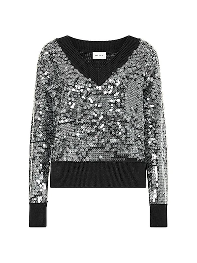 Ilaria Sequined V-Neck Sweater