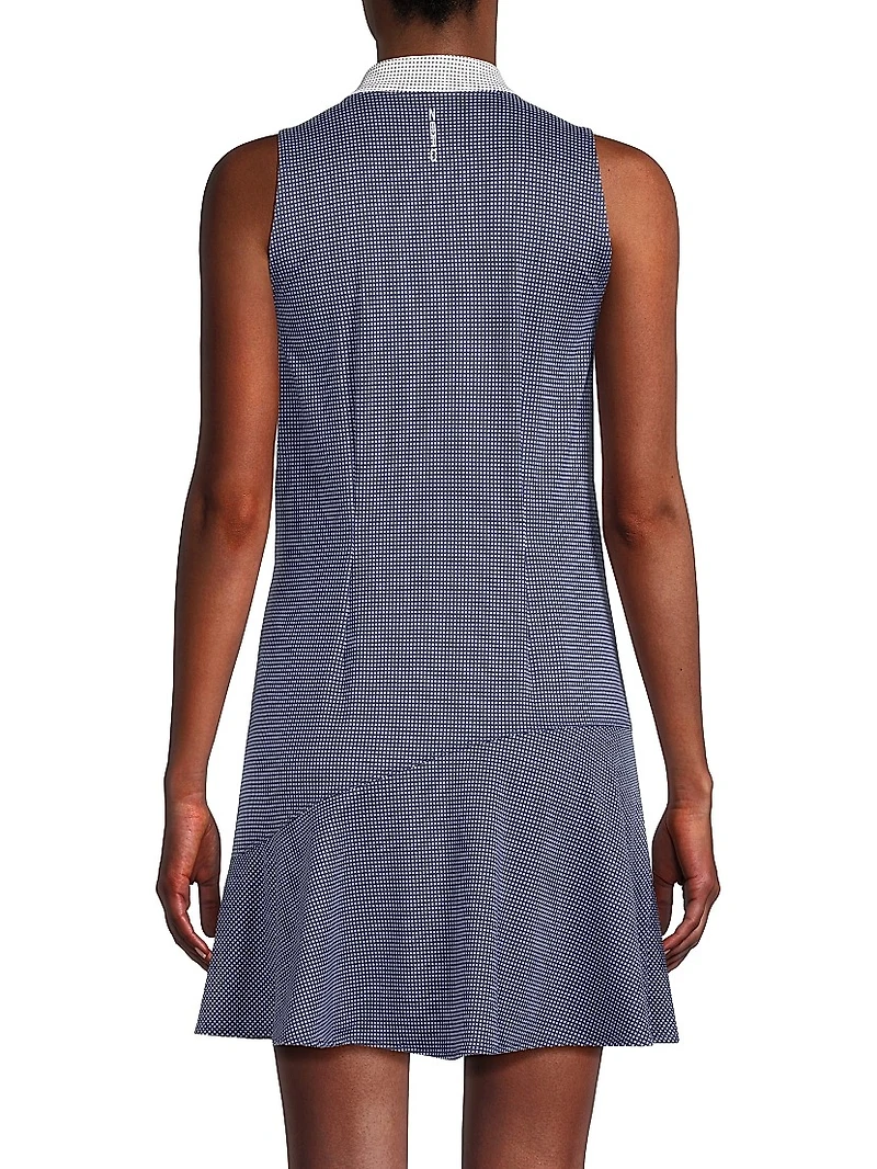 Izzy Micro-Dot Front-Zip Minidress