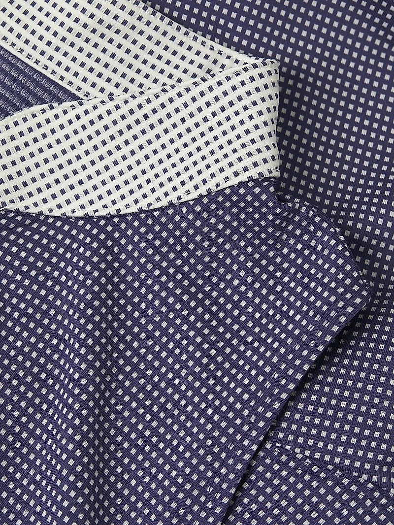 Izzy Micro-Dot Front-Zip Minidress