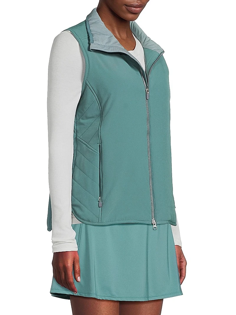 Saige Quilted-Side Zip-Up Vest