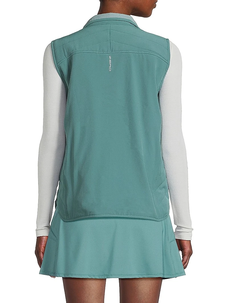 Saige Quilted-Side Zip-Up Vest